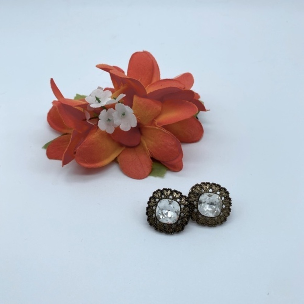 Vintage diamond gold earrings